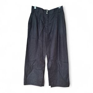 French Connection Black Linen Midi Skirt | High Waist | Size 14 Petite